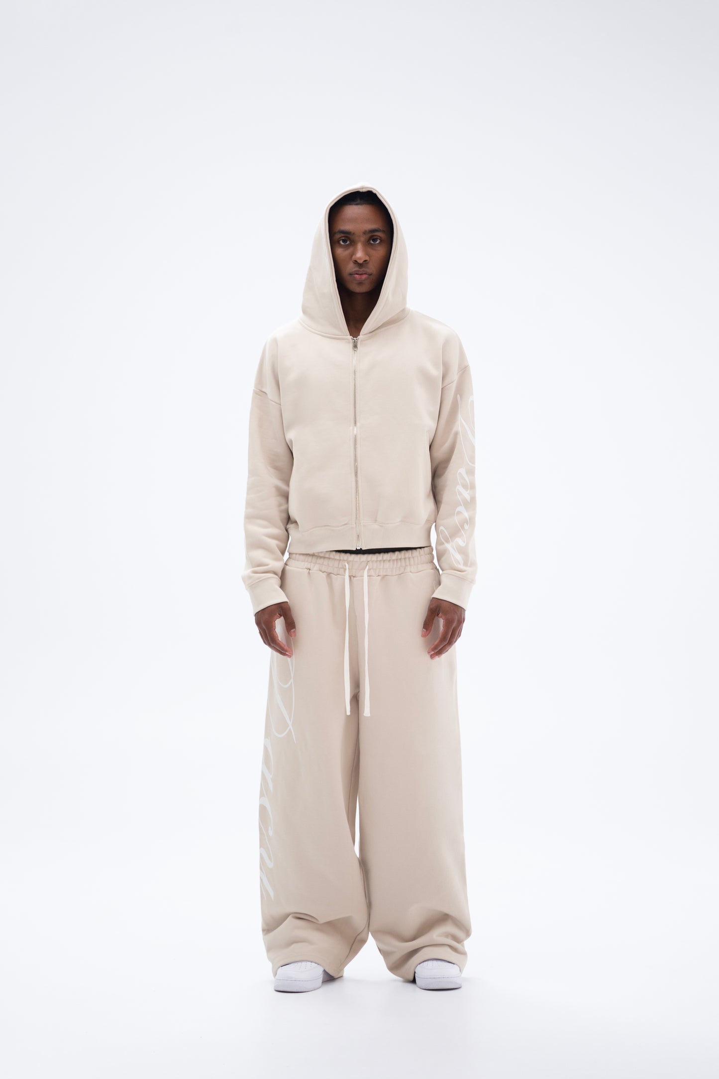 Cream track pants