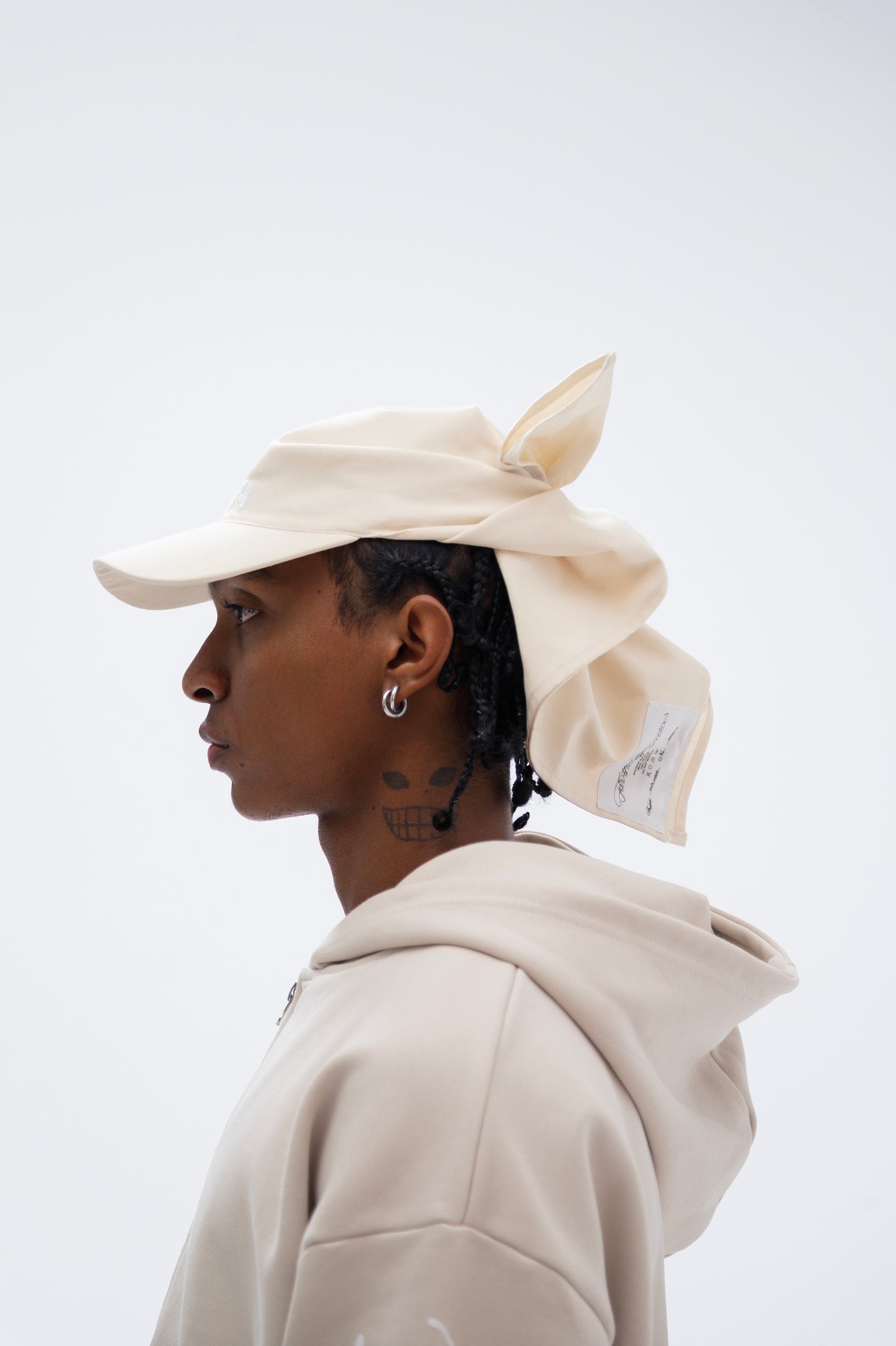Cream Tie Hat