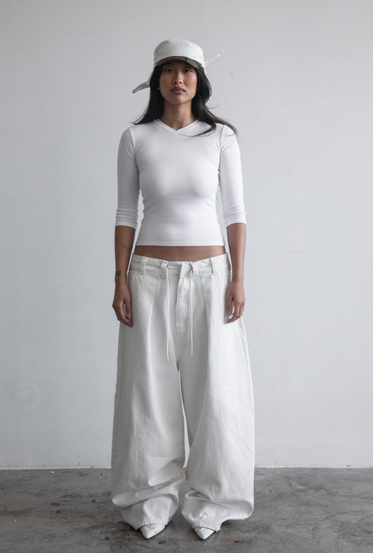 off-white oversized pants with camo hem 